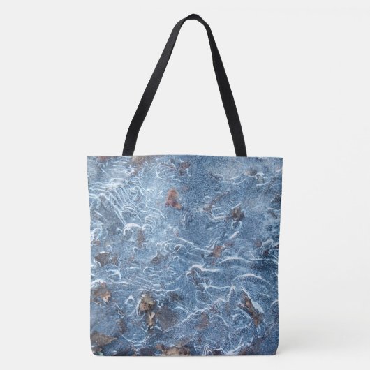 Blauwe bladeren in ijs tote bag (Voorkant)