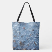Blauwe bladeren in ijs tote bag (Achterkant)