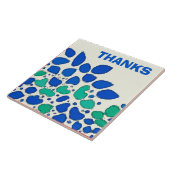 Blauwe bladeren Keramische Tegel Tegeltje (Zijkant)