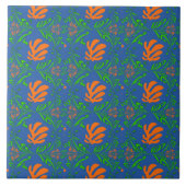 Blauwe bladeren Keramische Tegel Tegeltje (Voorkant)