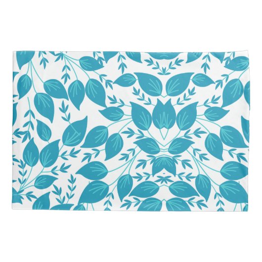 Blauwe bladeren kussensloop (Achterkant)