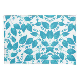 Blauwe bladeren kussensloop