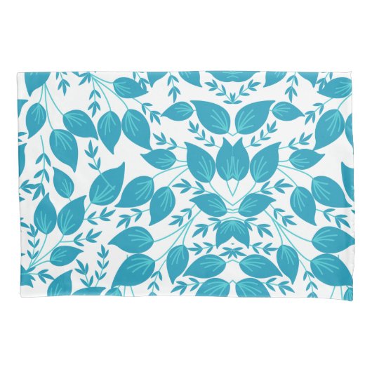 Blauwe bladeren kussensloop (Voorkant)