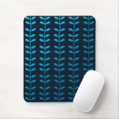 blauwe bladeren muismat (Met muis)