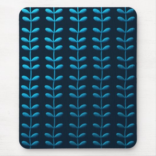 blauwe bladeren muismat (Voorkant)