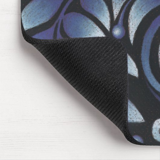 blauwe bladeren muismat (Hoek)