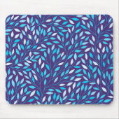 blauwe bladeren muismat (Voorkant)