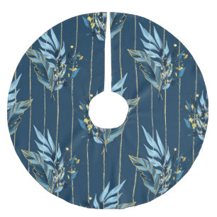 Blauwe bladeren naadloze wrap achtergrond kerstboom rok