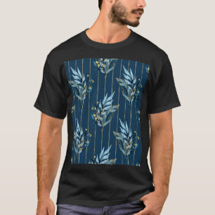 Blauwe bladeren naadloze wrap achtergrond t-shirt