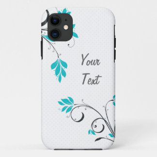 Blauwe Bladeren - Personaliseer iPhone 11 Hoesje