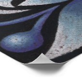 blauwe bladeren poster (Hoek)