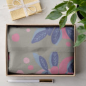 Blauwe bladeren roze stippen tissuepapier (Geschenk)