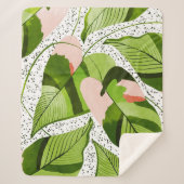 Blauwe bladeren sherpa deken (Voorkant)