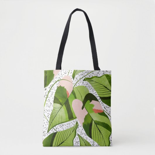 Blauwe bladeren tote bag (Voorkant)