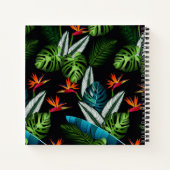 Blauwe bladeren van groene bladeren van oerwoud notitieboek (Achterkant)