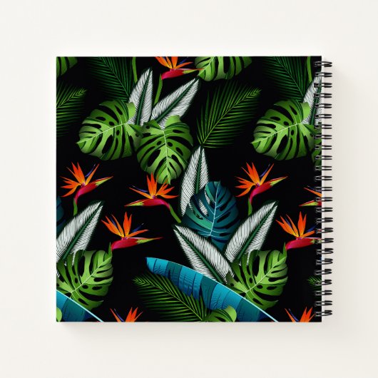 Blauwe bladeren van groene bladeren van oerwoud notitieboek (Achterkant)