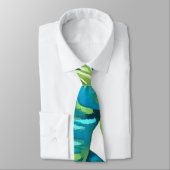 Blauwe bladeren van tropische monstera en banaanbl stropdas (Gebonden)