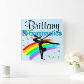 BLAUWE BLAUW GEPERSONALISEERDE GYMNAST CLOCK VIERKANTE KLOK (Huis)