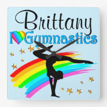 BLAUWE BLAUW GEPERSONALISEERDE GYMNAST CLOCK