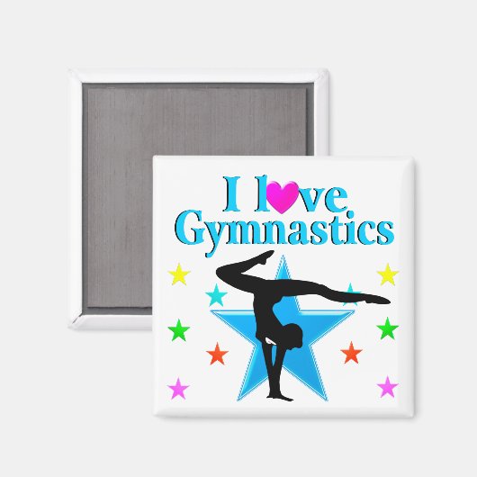 BLAUWE BLAUW IK HOOR VAN GYMNASTISCH ONTWERP MAGNEET (Voorkant / Achterkant)