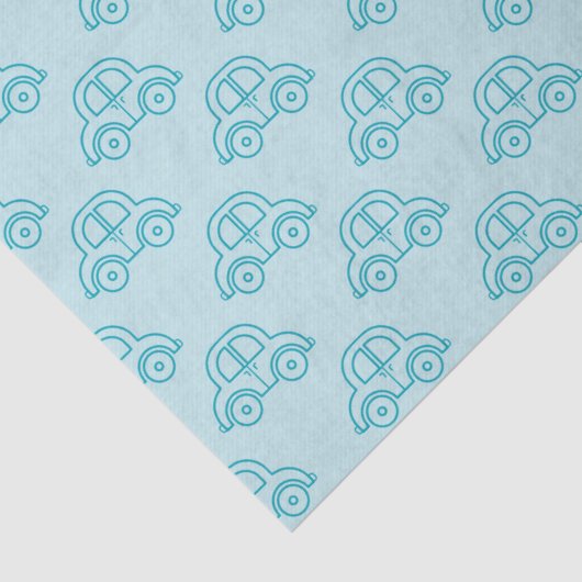 BLAUWE BLAUWE AUTO'S PASTEL TISSUEPAPIER (Detail)