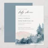 BLAUWE BLAUWE BLAUWE BABY SHOWER INVITE BEDANKKAART (Voorkant / Achterkant)