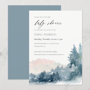 BLAUWE BLAUWE BLAUWE BABY SHOWER INVITE BEDANKKAART