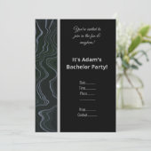 BLAUWE BLAUWE BLAUWE BACHELOR PARTIJ INVITE KAART (Staand voorkant)