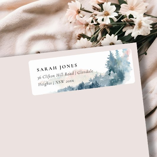 BLAUWE BLAUWE BLAUWE BLAUWE PIJNADRES ETIKET