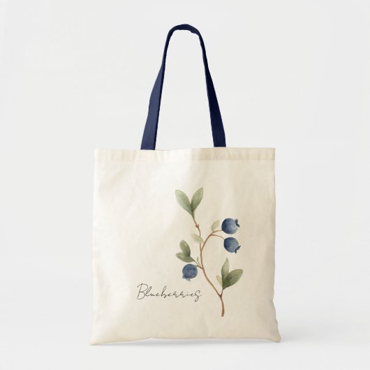 Blauwe Blauwe Bosbessen Fruit Vlinder Tote Bag (Voorkant)