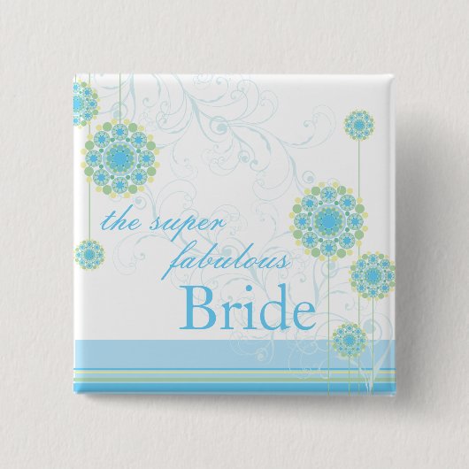 Blauwe blauwe bride Aangepaste Button voor sneeuwb (Voorkant)