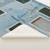 BLAUWE BLAUWE CONCRETE BOUW MET 2 VERHAAL SHERPA DEKEN (3/4)