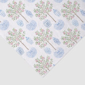 Blauwe blauwe gemene Waterverf Tissuepapier (Detail)