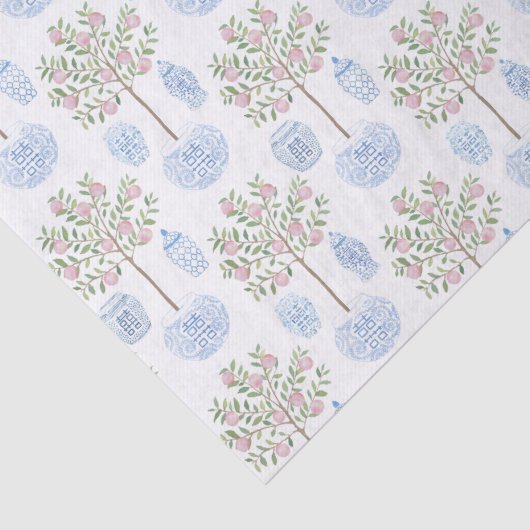 Blauwe blauwe gemene Waterverf Tissuepapier (Detail)