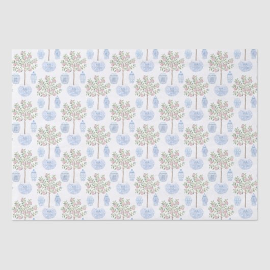 Blauwe blauwe gemene Waterverf Tissuepapier (Voorkant)