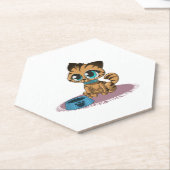 BLAUWE BLAUWE GEOOGDE KITTEN OP EEN PAARS MAT KARTONNEN ONDERZETTERS (Schuin)