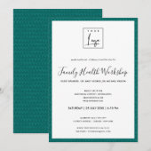 BLAUWE BLAUWE GROEN DOODLE UW LOGO-WORKSHOP-GEBEUR KAART (Voorkant / Achterkant)