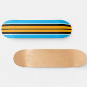 Blauwe blauwe hemel met blauwe rode kool racestrep persoonlijk skateboard (Horizontaal)