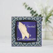 BLAUWE BLAUWE INVITATIES BEVESTIGEN KAART (Staand voorkant)