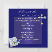 BLAUWE BLAUWE INVITATIES BEVESTIGEN KAART (Achterkant)