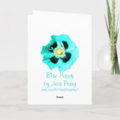 Blauwe blauwe kaart "Mum" witte Moederdag (Achterkant)
