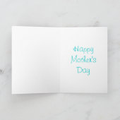 Blauwe blauwe kaart "Mum" witte Moederdag (Binnen)