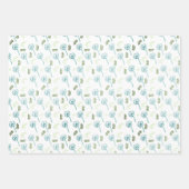 Blauwe blauwe maisbladeren patroon inpakpapier vel (Voorkant 3)