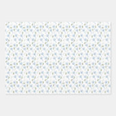 Blauwe blauwe maisbladeren patroon inpakpapier vel (Voorkant)