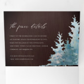 BLAUWE BLAUWE MOUNTAINEN PINE WATERVERF WEDDING DRIELUIK UITNODIGING (Binnenzijde eerst)