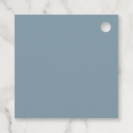 BLAUWE BLAUWE MOUNTAINES PINE MONOGRAM WEDDING BEDANKJES LABELS (Achterkant)