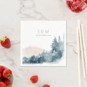 BLAUWE BLAUWE MOUNTAINES PINE MONOGRAM WEDDING SERVET (Insitu)