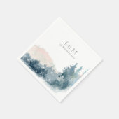 BLAUWE BLAUWE MOUNTAINES PINE MONOGRAM WEDDING SERVET (Hoek)