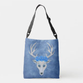 Blauwe blauwe ogen van blanke lui Antlers Blauwe R Crossbody Tas (Achterkant)