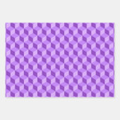 BLAUWE BLAUWE PAARSE GEOMETRISCHE KUBPATRONEN INPAKPAPIER VEL (Voorkant 3)